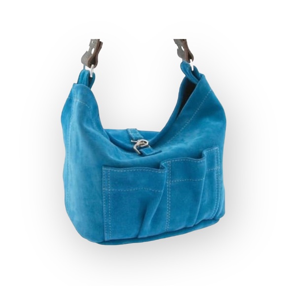 Tylie Malibu Handbags - Tylie Malibu ♔ Utility Suede Hobo Bag ♔ Swarovski Crystal Strap ♔ Tiffany Blue ♔